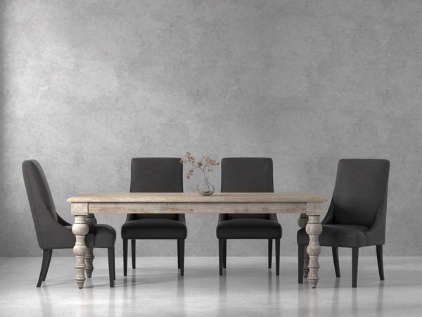 Crafted from solid mango, this table boasts a unique aesthetic with natural variations of color, wood grain, and knots, making each piece one-of-a-kind. Generously proportioned, this table can comfortably seat up to eight guests, making it the perfect cen