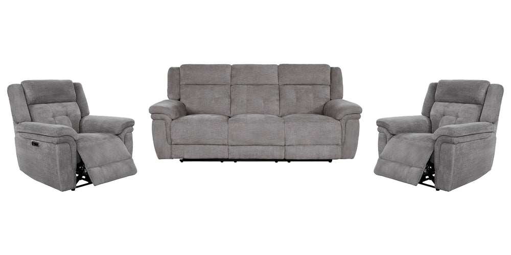 With its clean lines and transitional styling, the Richland Power Sofa, Loveseat & Recliner delivers a chic look and unbeatable functionality. The Richland Sofa features power headrests, smooth power reclining, USB/USB-C charging in the easy-to-use switch