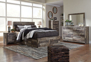 Derekson - Multi Gray - Queen Panel Bed With 4 Storage Drawers
