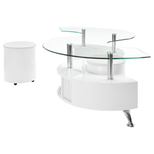 Buckley - 3 Piece Coffee Table And Stools Set - White High Gloss