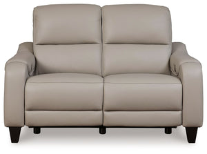 Mercomatic - Gray - Power Reclining Loveseat With Adj Headrest