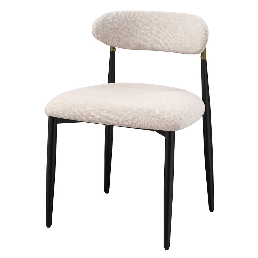 Jaramillo - Side Chair (Set of 2) - Beige Fabric & Black Finish