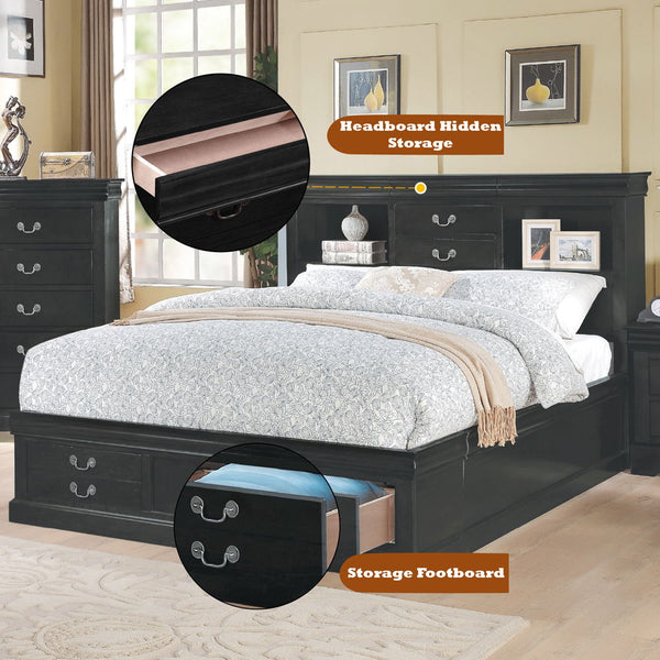 headboard with hidden drawers