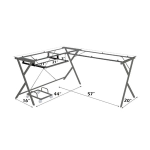 Dazenus - Desk - Clear Glass & Silver Finish - 28"