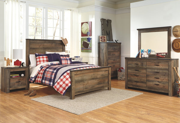  this full panel bed matches their authentic sense of style. Rustic finish