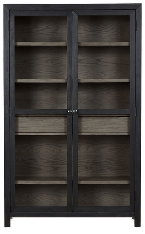 Lenston - Black / Gray - Accent Cabinet with 2 Doors