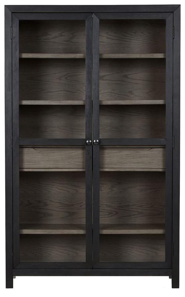 Lenston - Black / Gray - Accent Cabinet with 2 Doors