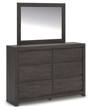 Find serene simplicity in the clean lines and dark neutral tones of this dresser with mirror. ItÐ²Ð‚â„¢s a sincere approach to modern elegance, giving you high style at a great value. A sleek hardware-less design creates a fuss-free look. Short on storage