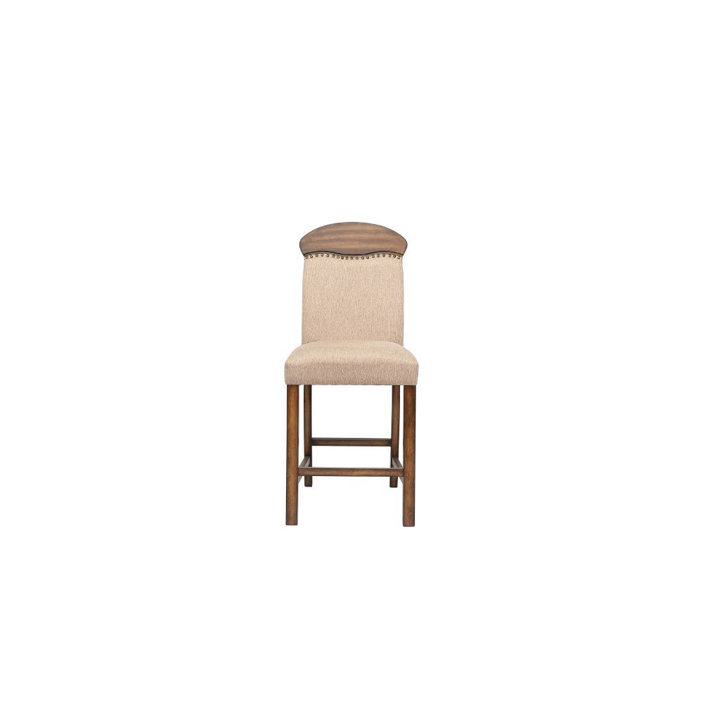 KD, Armless Chair (High Back) Stationary Seat: Counter Height Padded SEAT & BACK: Linen (Solid Pattern) Nail-head Trim (Top Backrest) Padded Backrest: Arched (Wooden Top) Seat Construction: Padded, Box Seat () Wooden Square-Tapered Leg Armless<br/><br/><b