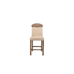 KD, Armless Chair (High Back) Stationary Seat: Counter Height Padded SEAT & BACK: Linen (Solid Pattern) Nail-head Trim (Top Backrest) Padded Backrest: Arched (Wooden Top) Seat Construction: Padded, Box Seat () Wooden Square-Tapered Leg Armless<br/><br/><b