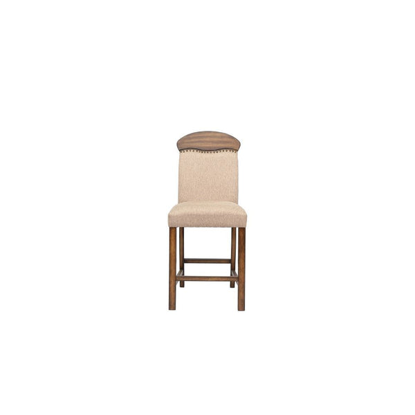 KD, Armless Chair (High Back) Stationary Seat: Counter Height Padded SEAT & BACK: Linen (Solid Pattern) Nail-head Trim (Top Backrest) Padded Backrest: Arched (Wooden Top) Seat Construction: Padded, Box Seat () Wooden Square-Tapered Leg Armless<br/><br/><b