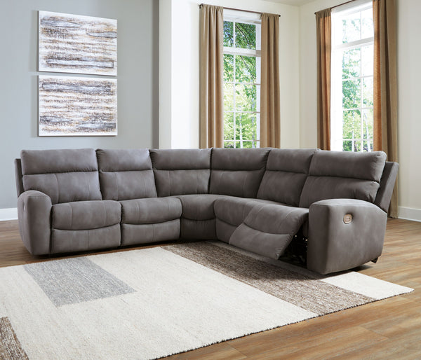 Next-Gen Durapella - Slate - 5-Piece Power Reclining Sectional