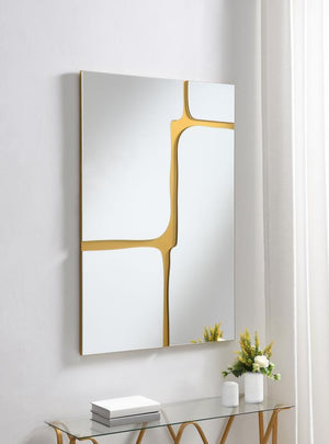  adding sharp character over a console or in a hall. Gold veining interrupts flat mirror glass