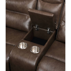 Aashi - Sofa - Brown Leather-Gel Match