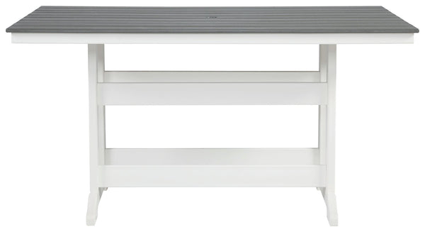 Transville - Gray / White - RECT COUNTER TABLE W/Umb OPT