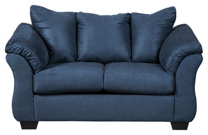Talk about fine lines and great curves. Thatâ€™s the beauty of this standout loveseatâ€”made to suit your appreciation for clean, contemporary style. A striking flared frame, comfy pillow top armrests and an ultra-soft upholstery that holds up to everyday