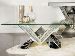  beveled tempered glass top adds elegance and practicality