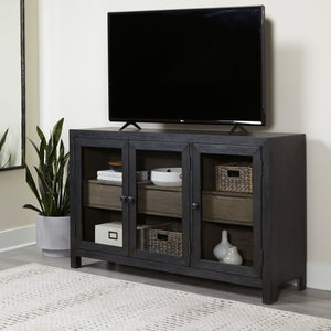 Lenston - Black / Gray - Accent Cabinet with 3 Doors
