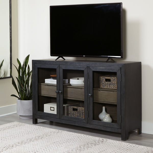 Lenston - Black / Gray - Accent Cabinet with 3 Doors