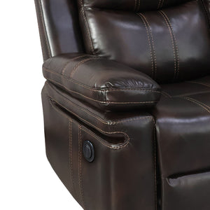Kellen - Sofa With Drop Down Tray & Power Footrest - Brown