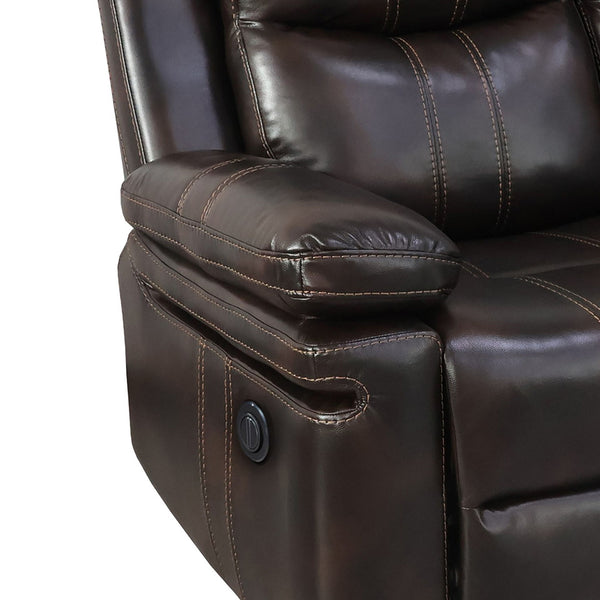 Kellen - Sofa With Drop Down Tray & Power Footrest - Brown