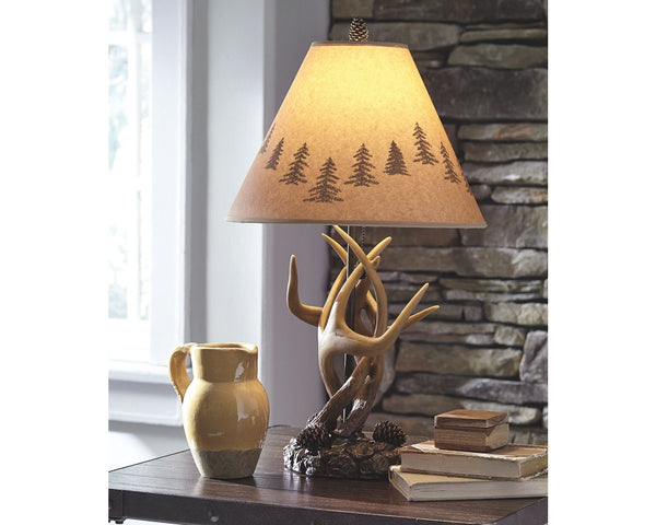  antler and pinecone accents looks so beautifully refined in the right setting.<br><br><b>Additional Dimensions</b><br><ul><li>Shade