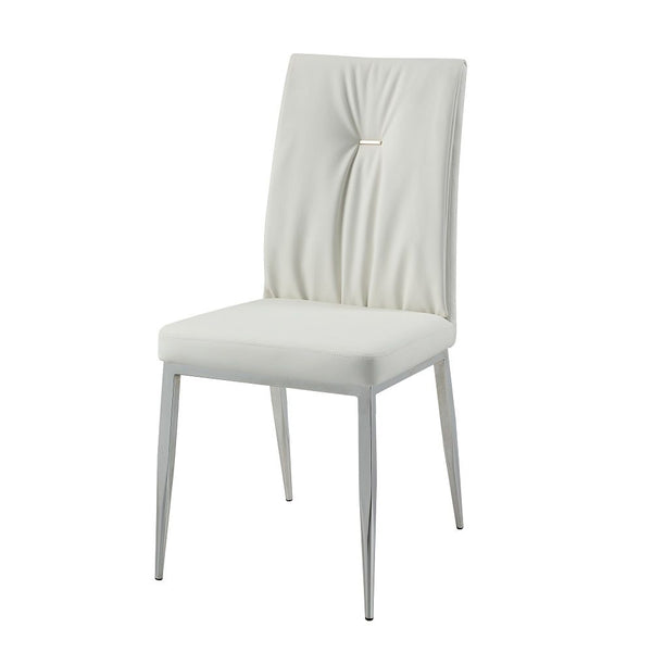 1x14-" Drop in Leaf Included High Gloss Finish Chrome Finish Base Upholstered Chair with Chrome Metal Legss