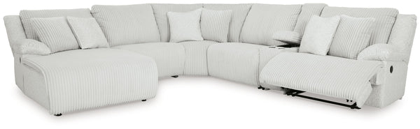 Top Tier - Alloy - 6-Piece Reclining Sectional With Laf Chaise
