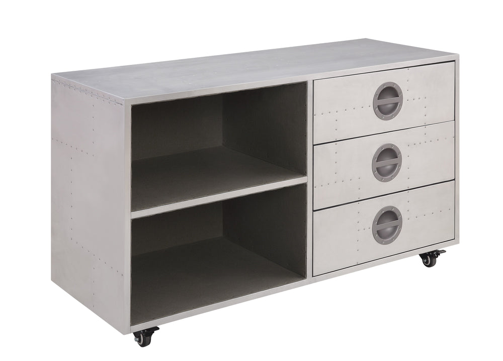 Brancaster - Cabinet - Aluminum - 40-"<br/><br/><b>Product Features</b><ul><li>Case: 1Pc/1Ctn</li><li>Finish: Aluminum</li><li>Style: Industrial</li><li>Materials: Aluminum, Metal, Composite Wood</li></ul><br/>