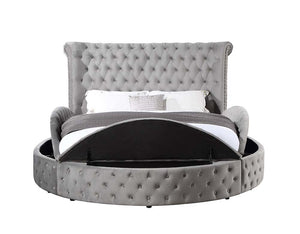 Gaiva - Queen Bed - Gray Velvet