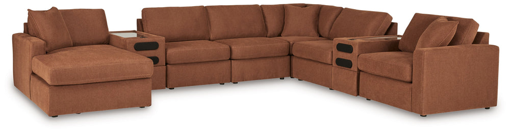 Looking cool and contemporary is great. But when it comes down to it, youâ€™re all about low-maintenance lounging. With the performance fabric on this sectional with chaise, cleaning spills is a breeze. Its customizable modular design caters to your ever-