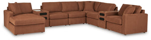 Looking cool and contemporary is great. But when it comes down to it, youâ€™re all about low-maintenance lounging. With the performance fabric on this sectional with chaise, cleaning spills is a breeze. Its customizable modular design caters to your ever-