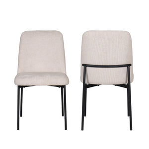 Erik - Side Chair With Metal Frame (Set of 2) - Beige / Black
