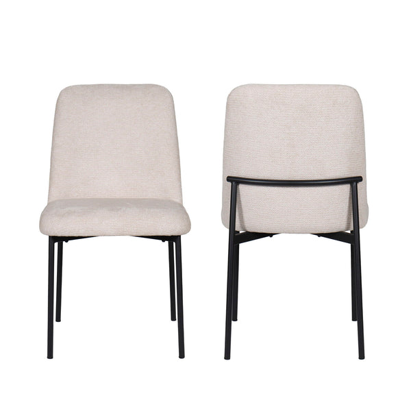 Erik - Side Chair With Metal Frame (Set of 2) - Beige / Black