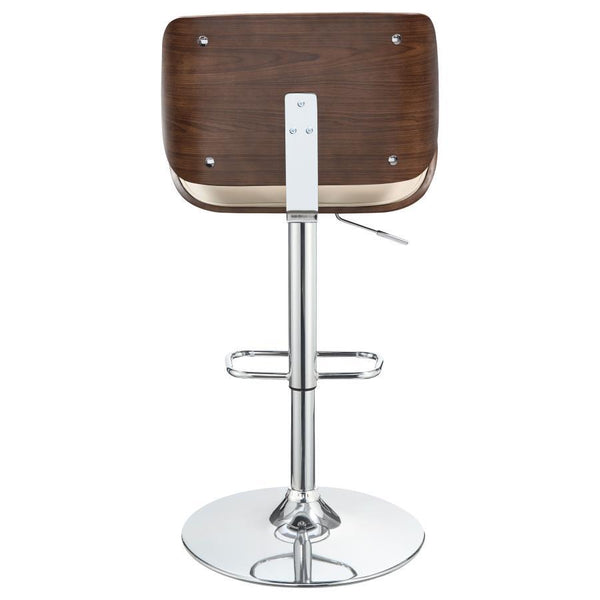 Folsom - Upholstered Adjustable Bar Stool - Ecru And Chrome