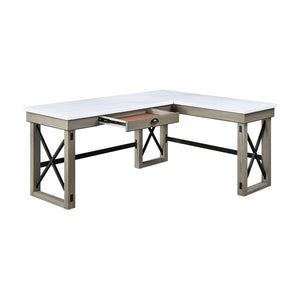 Talmar - Writing Desk - Marble Top & Rustic Oak Finish