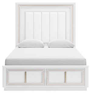 Chalanna - White - Queen Upholstered Storage Bed
