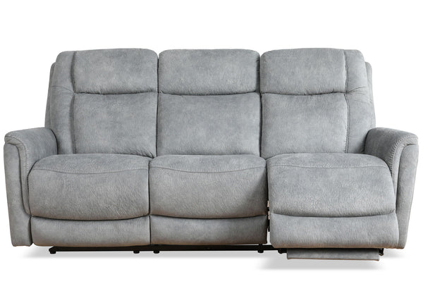 Linus - Power Reclining Sofa And Loveseat - Hudson Gray