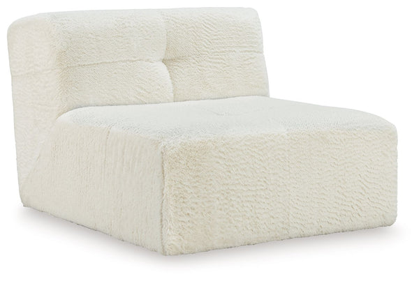 Fun, cozy and unique, the Brettner accent chair beckons you to sit down and relax for a while. It-'s sure to complement contemporary environments with its modular, armless design and faux fur upholstery.<br><br><b>Additional Dimensions</b><br><ul><li>Seat