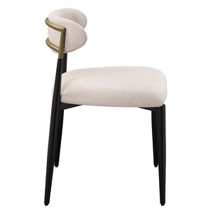 Jaramillo - Side Chair (Set of 2) - Beige Fabric & Black Finish