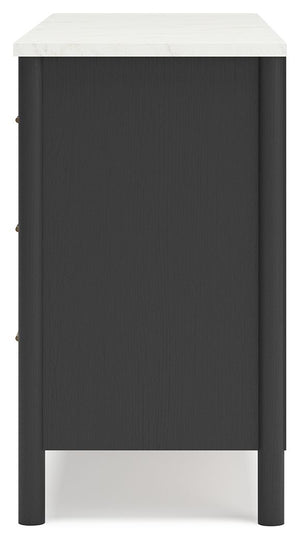 Cadmori - Black / White - Six Drawer Dresser