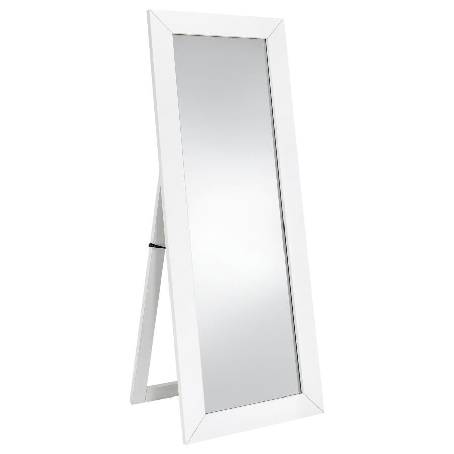 Elevate your dressing area with this versatile full-length floor mirror, blending style and practicality to enhance your daily routine. Its engineered wood frame and laminate veneer construction provide lasting durability, while the shatterproof tempered 
