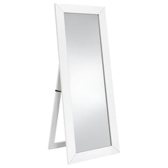 Elevate your dressing area with this versatile full-length floor mirror, blending style and practicality to enhance your daily routine. Its engineered wood frame and laminate veneer construction provide lasting durability, while the shatterproof tempered 