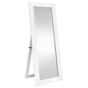Elevate your dressing area with this versatile full-length floor mirror, blending style and practicality to enhance your daily routine. Its engineered wood frame and laminate veneer construction provide lasting durability, while the shatterproof tempered 