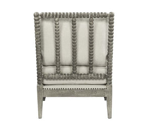Saraid - Accent Chair - Beige Linen & Gray Oak Finish