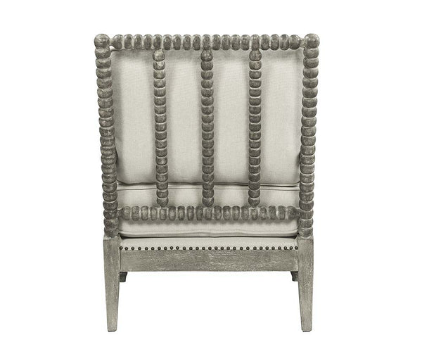 Saraid - Accent Chair - Beige Linen & Gray Oak Finish