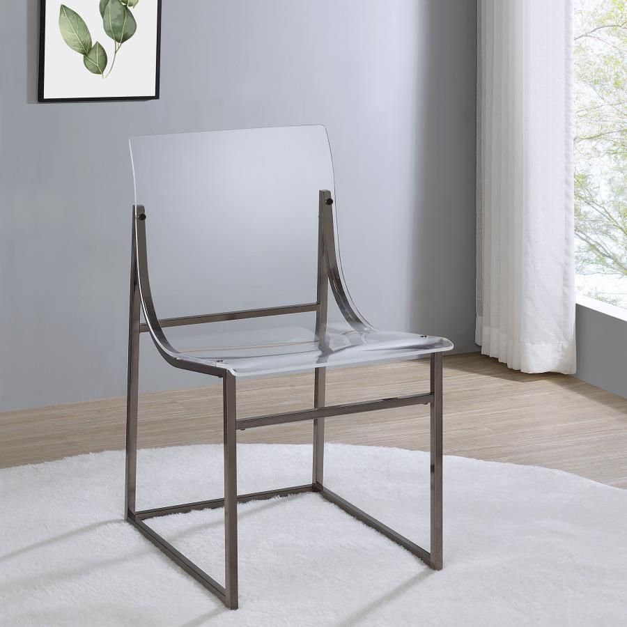 Step into the world of nouveau interior design with chairs that will turn conventional style on its head and become a central focus in your contemporary living environment. Customized for the experimental stylist, this set of two side chairs deliver surpr