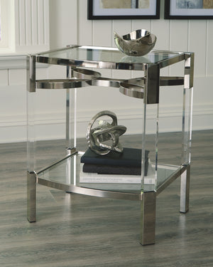  this accent table is surely a sight for sore eyes. Crafted of clear acrylic
