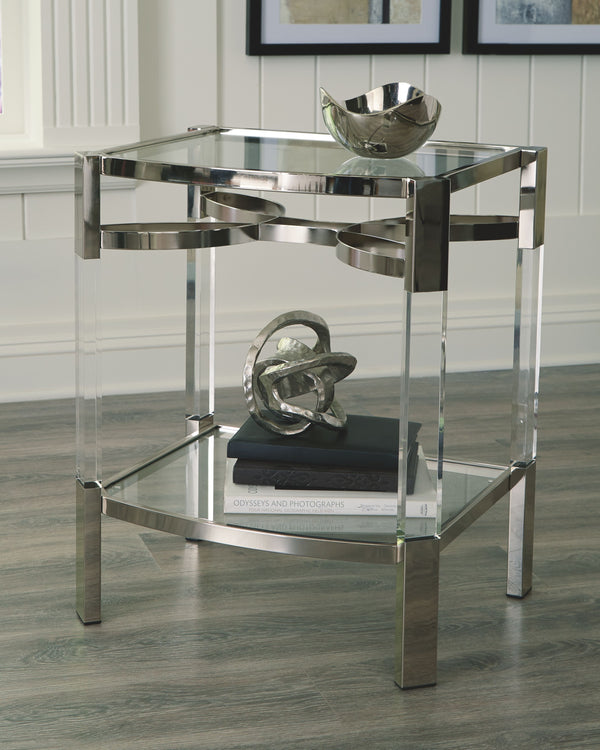 this accent table is surely a sight for sore eyes. Crafted of clear acrylic