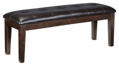 Whatâ€™s fresh on the menu? The addition of bench seating in the dining room. With its plush cushioning and stylish button-tufted faux leather upholstery, this dining room bench blends feel-good ingredients and great presentation.<br/><br/><b>Product Feat